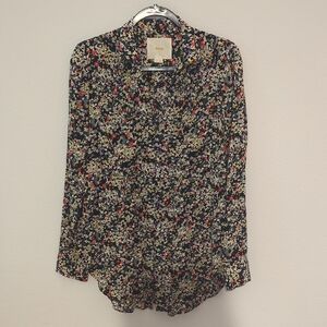 Maeve Multicolor Rayon Floral Blouse